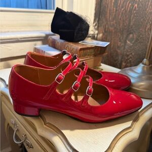Carl Ariana Red Patent Mary Janes